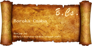 Boroka Csaba névjegykártya